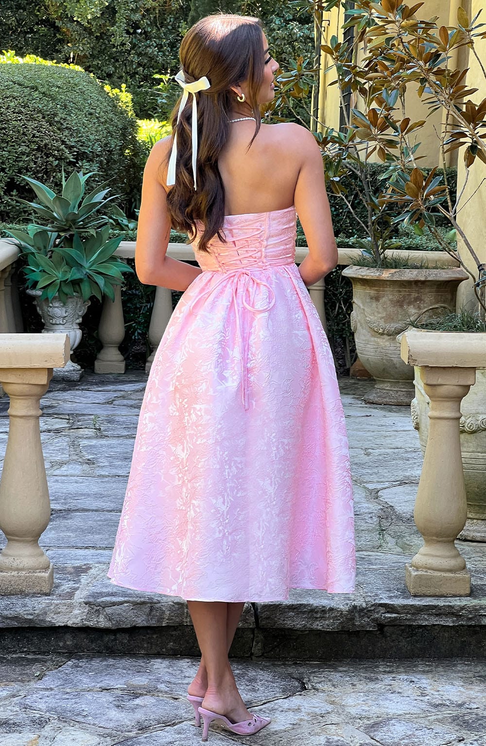Flourenne Sorcha Midi Dress in Blush