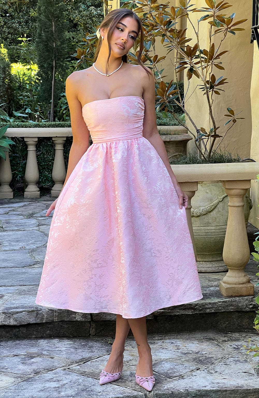 Flourenne Sorcha Midi Dress in Blush