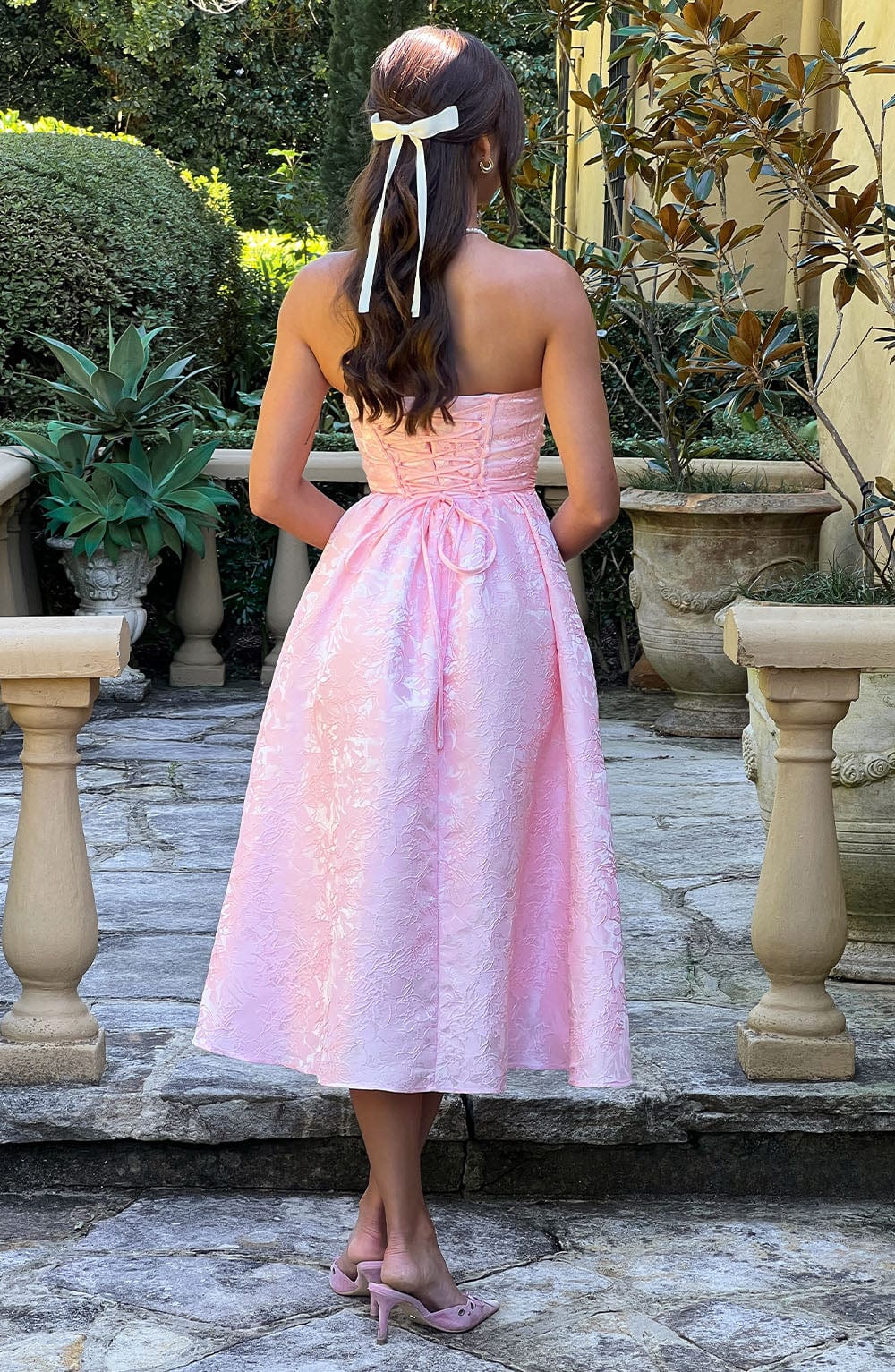 Flourenne Sorcha Midi Dress in Blush