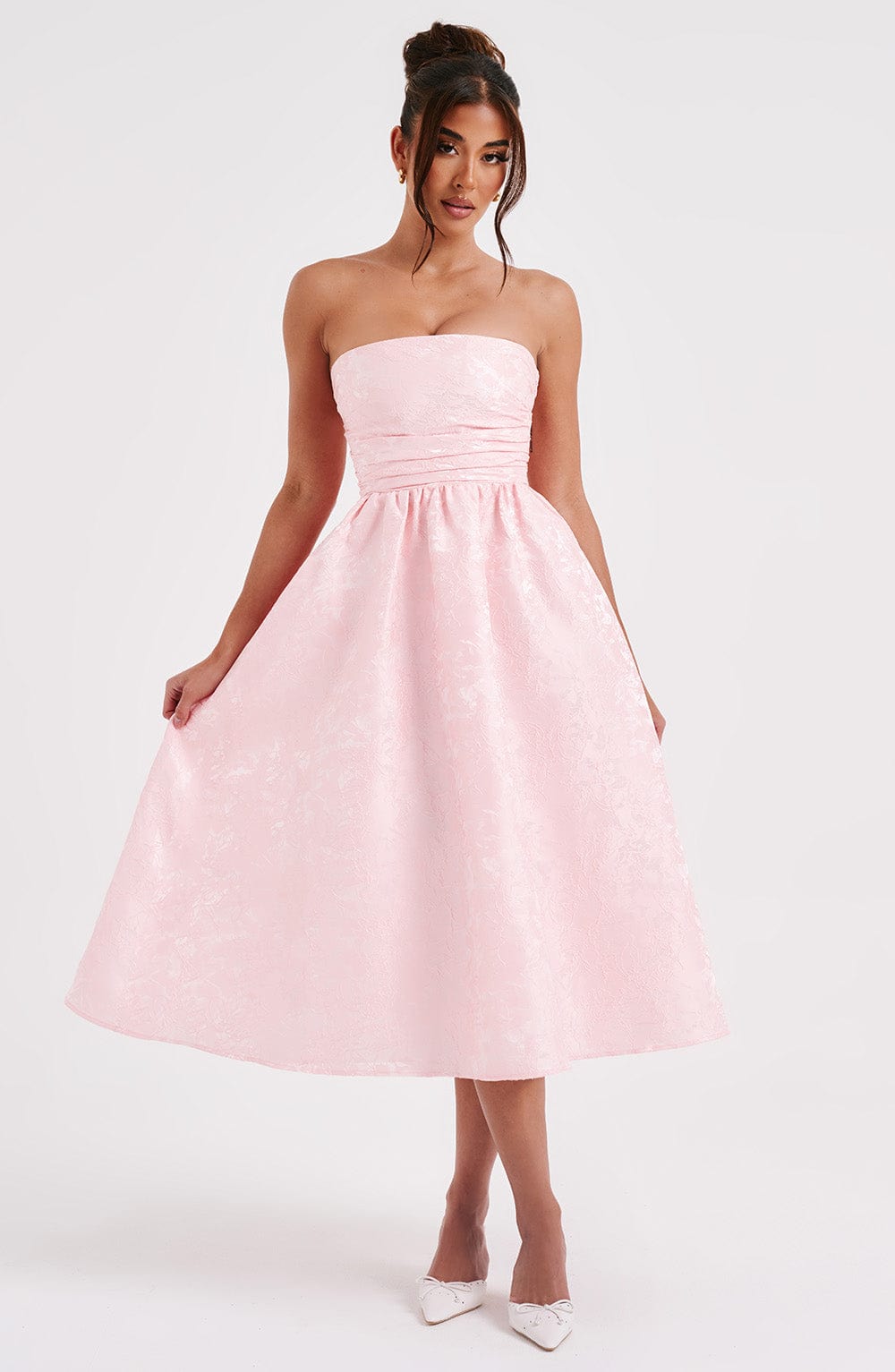 Flourenne Sorcha Midi Dress in Blush