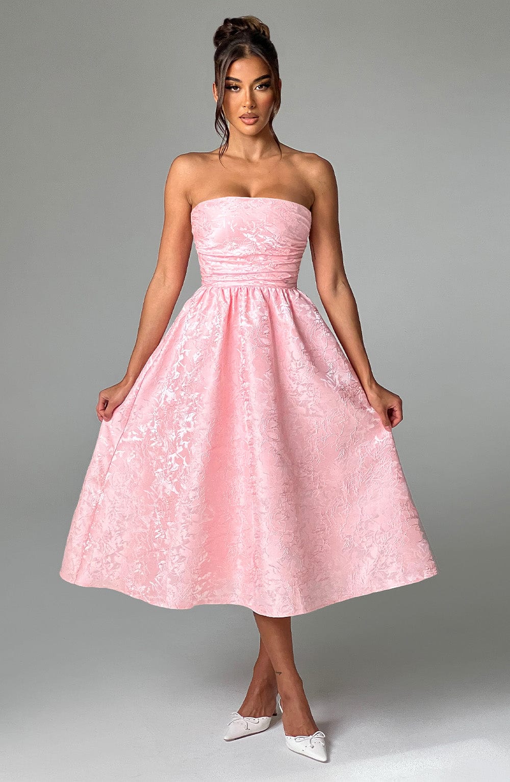 Flourenne Sorcha Midi Dress in Blush