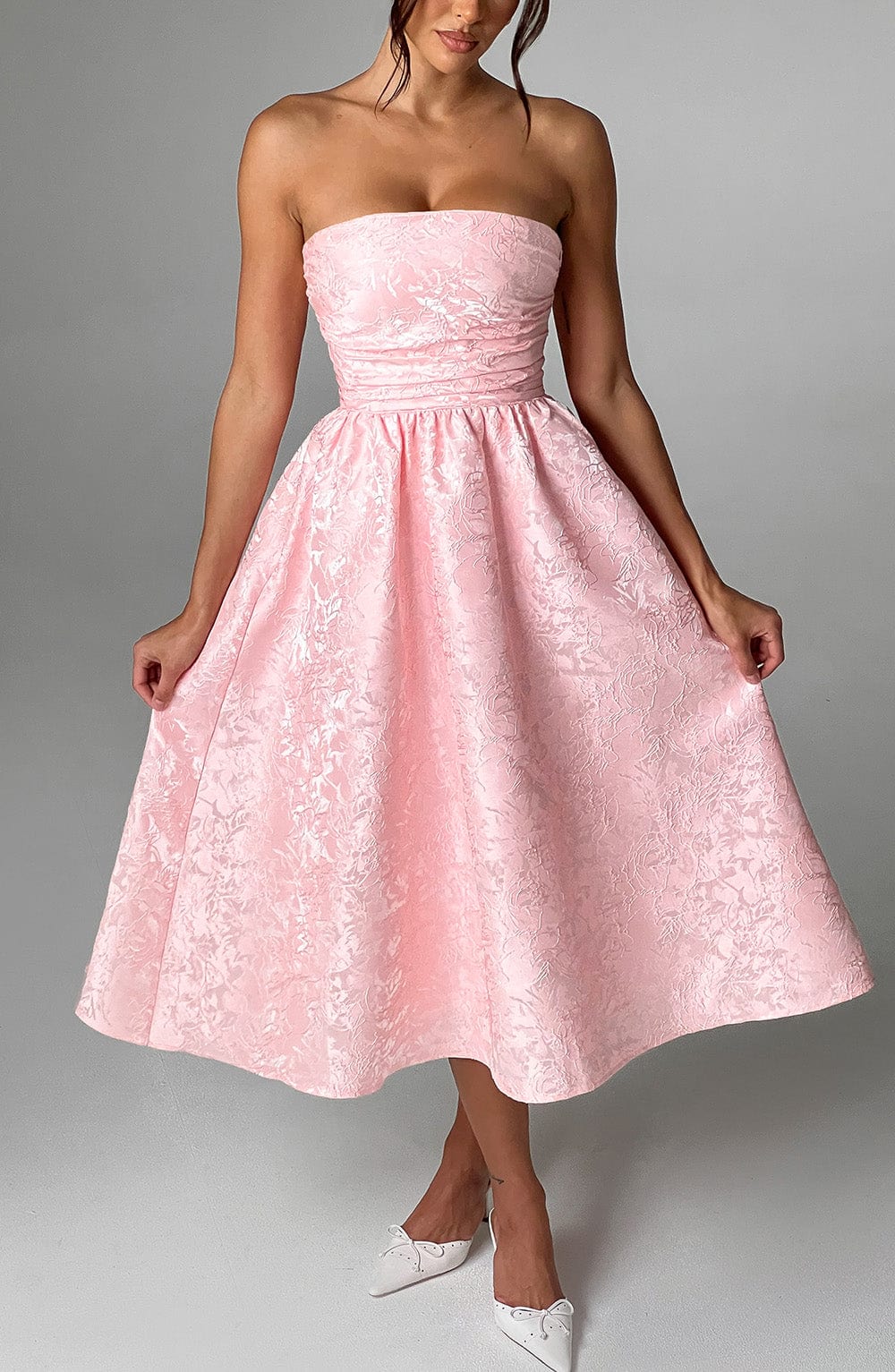 Flourenne Sorcha Midi Dress in Blush