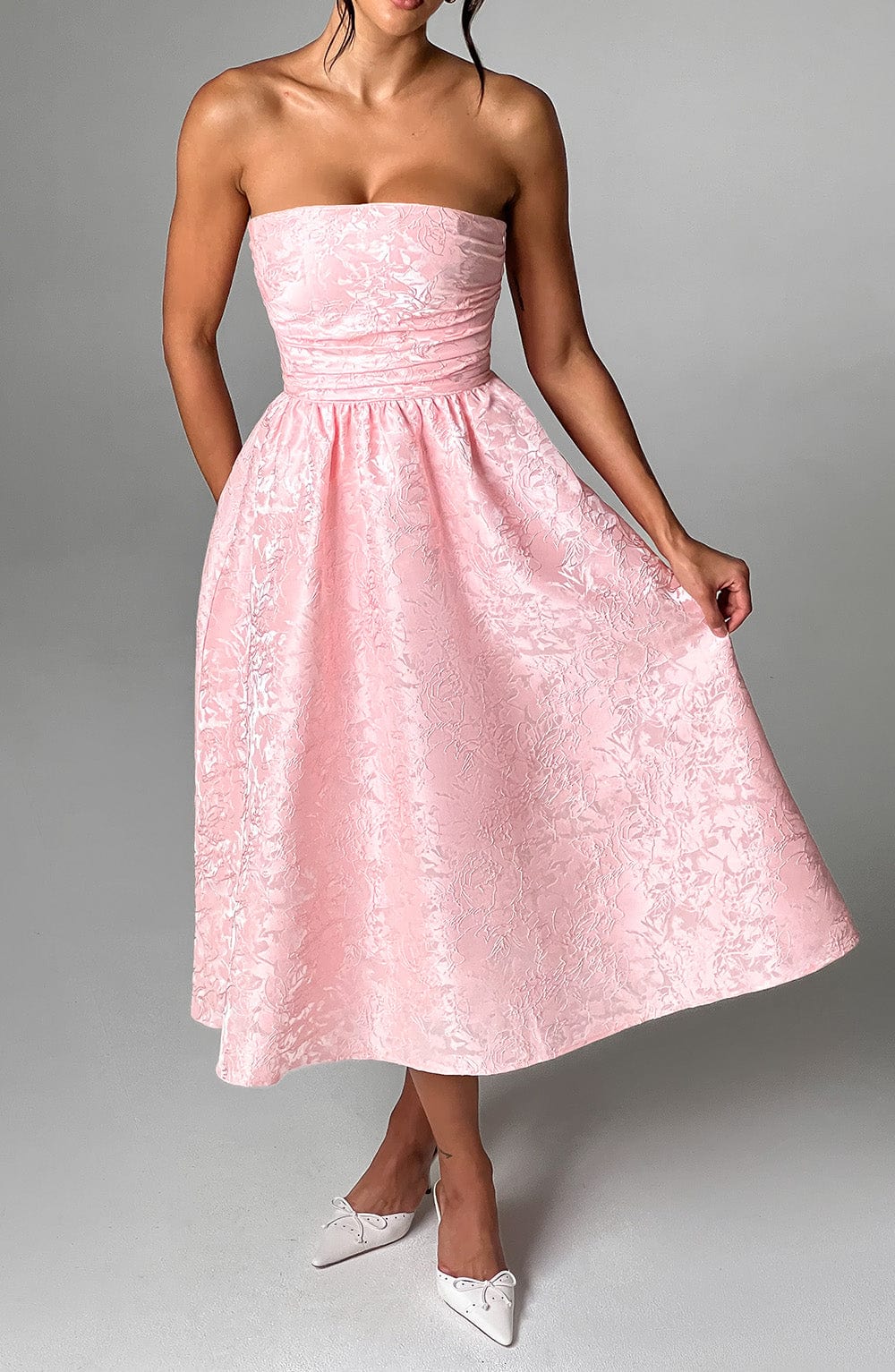 Flourenne Sorcha Midi Dress in Blush