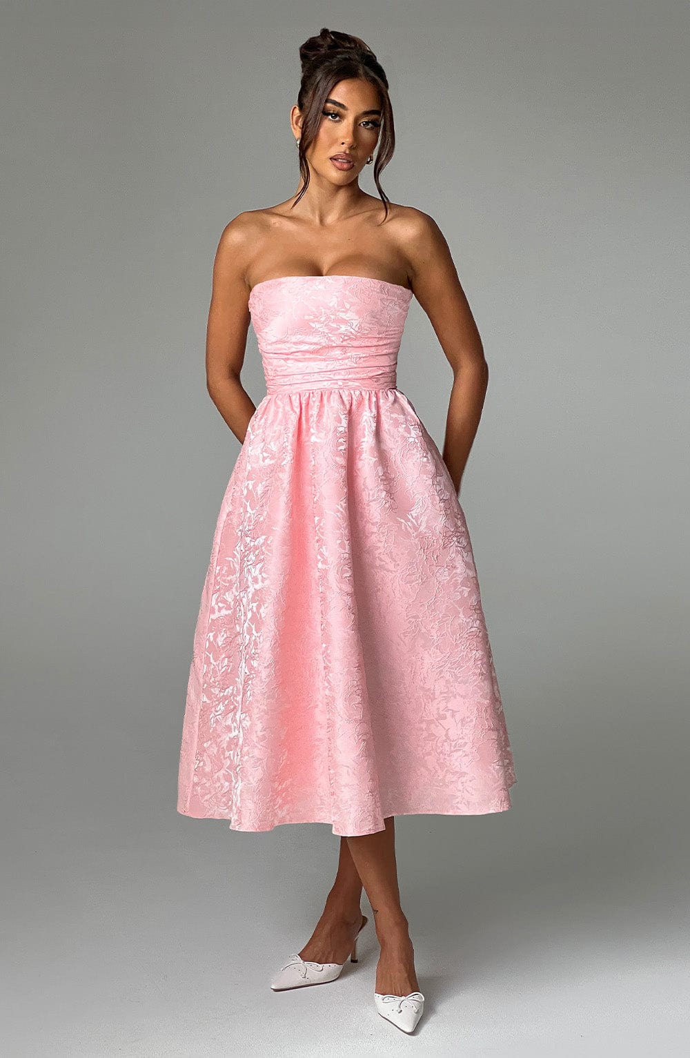 Flourenne Sorcha Midi Dress in Blush