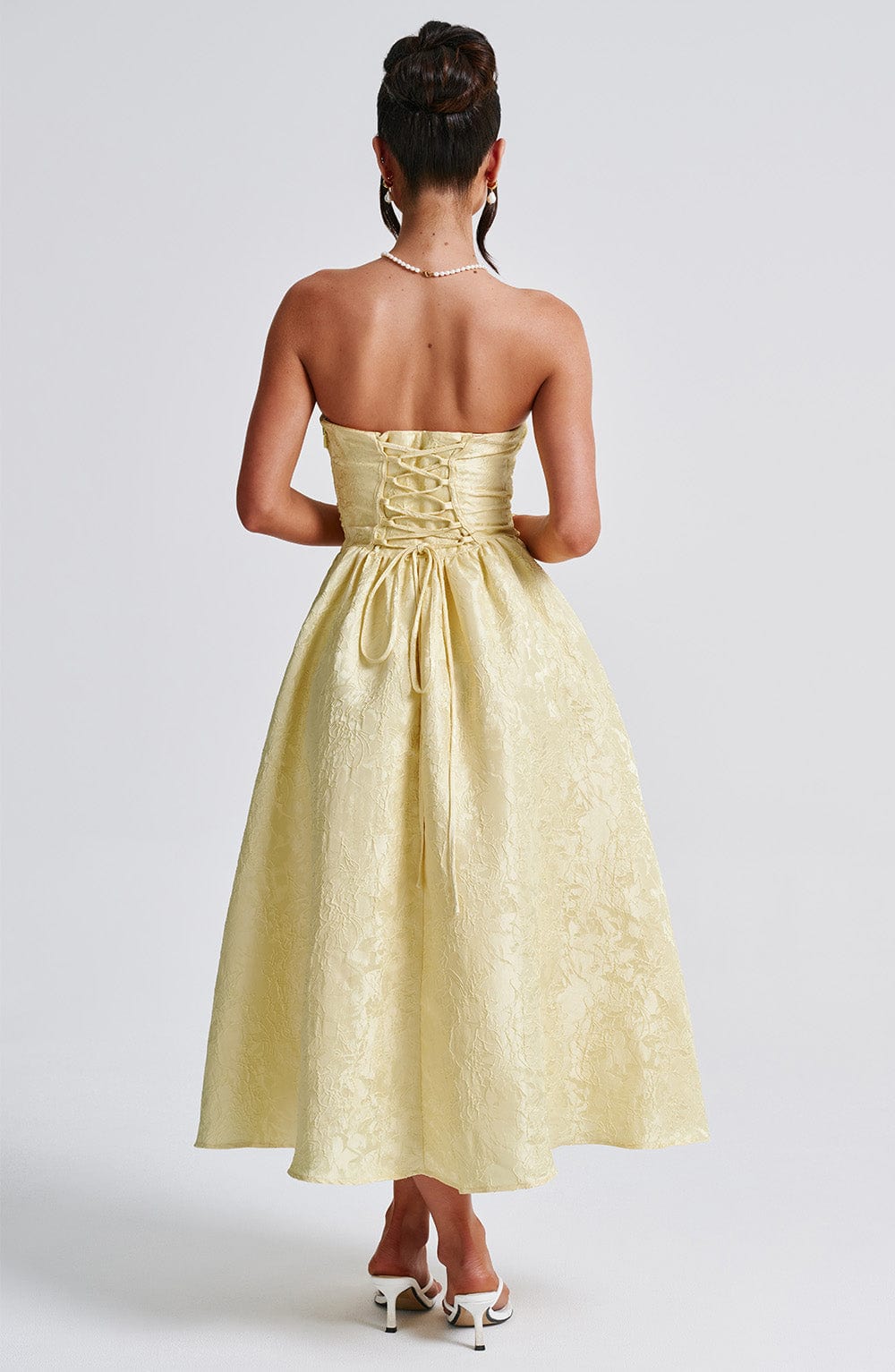 Flourenne Sorcha Midi Dress in Lemon