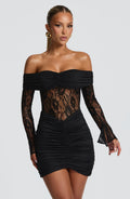 Flourenne Sylvie Mini Dress in Black