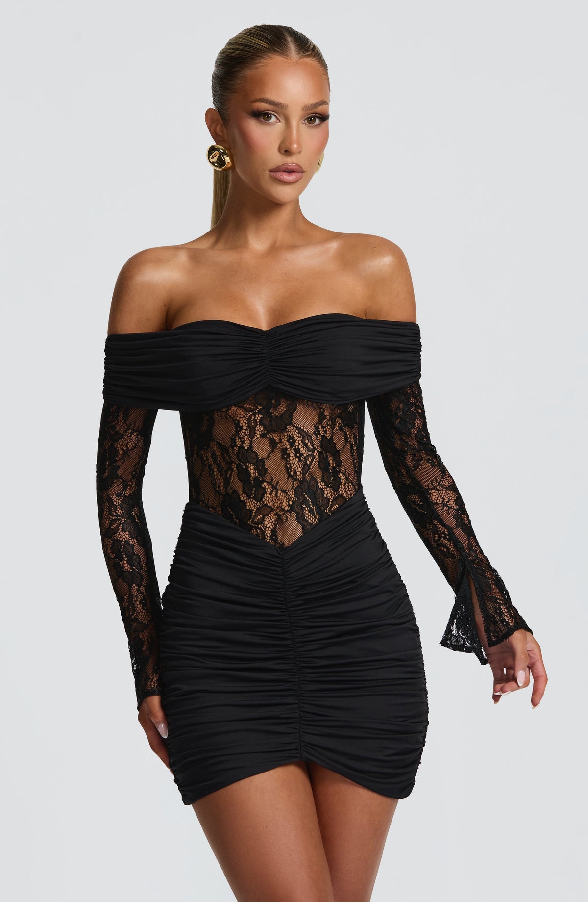 Flourenne Sylvie Mini Dress in Black