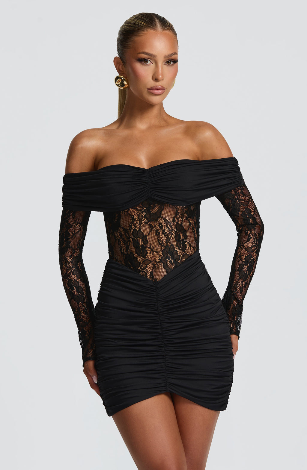 Flourenne Sylvie Mini Dress in Black