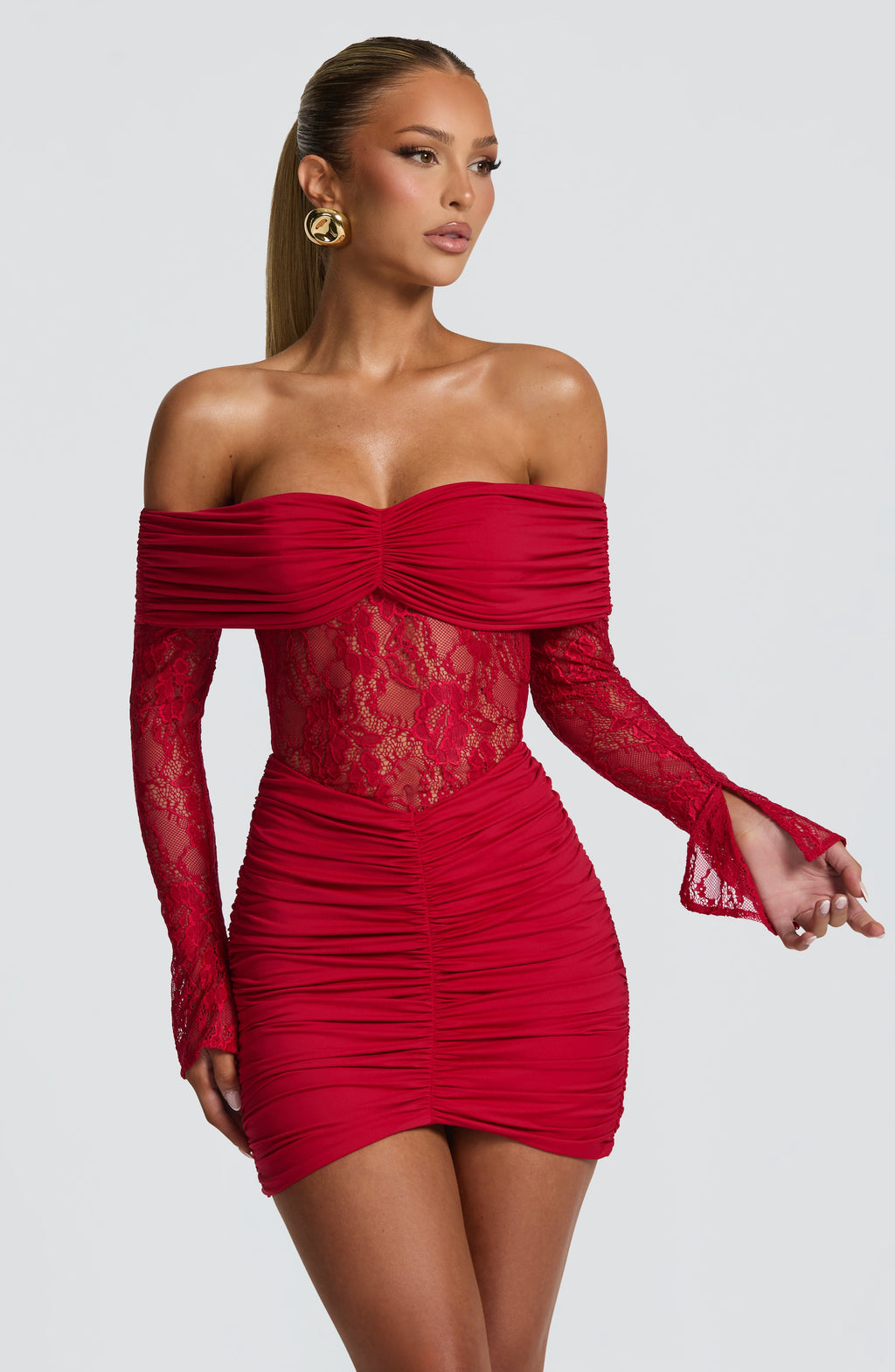 Flourenne Sylvie Mini Dress in Red