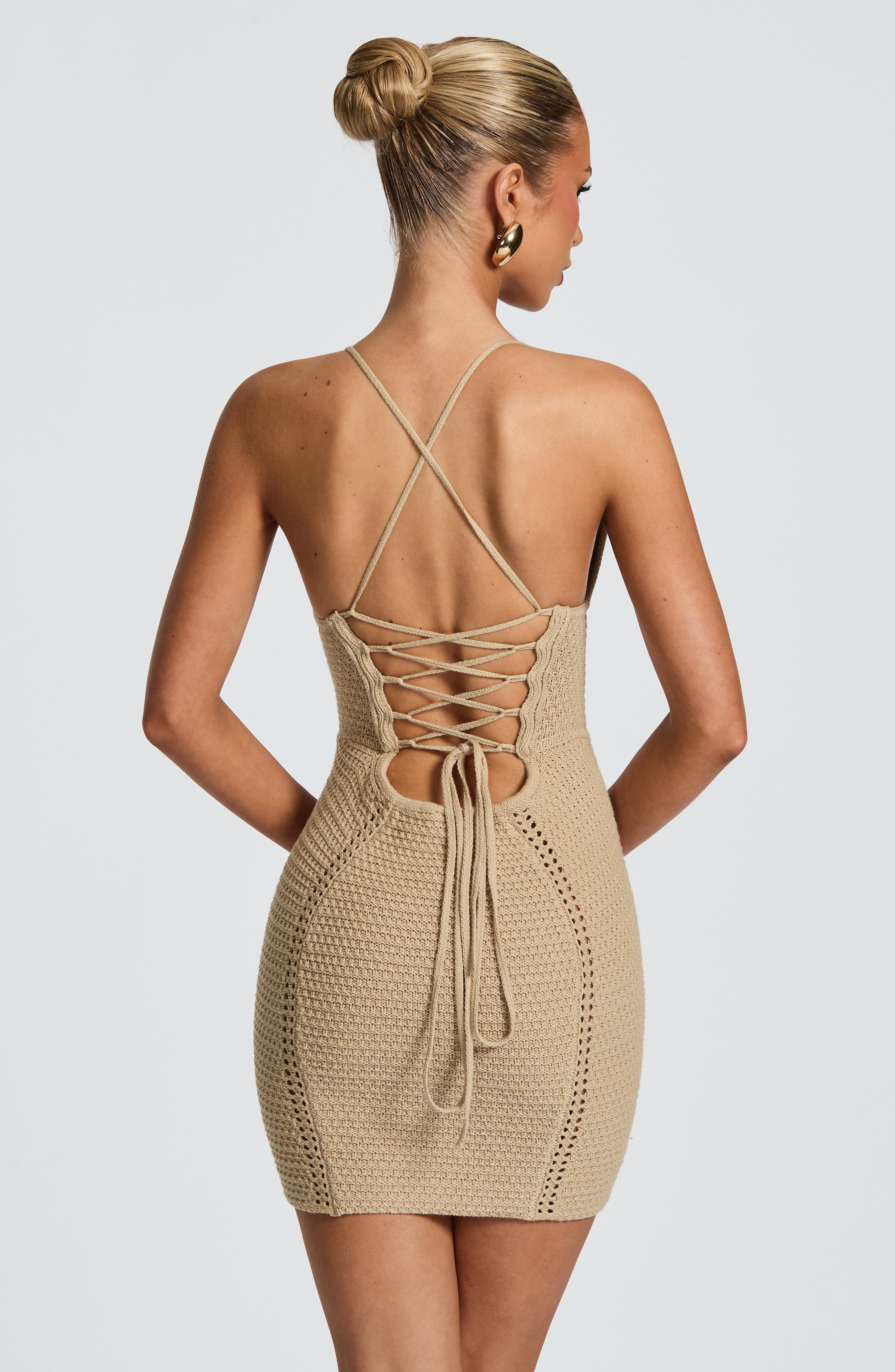 Flourenne Xandra Mini Dress in Beige