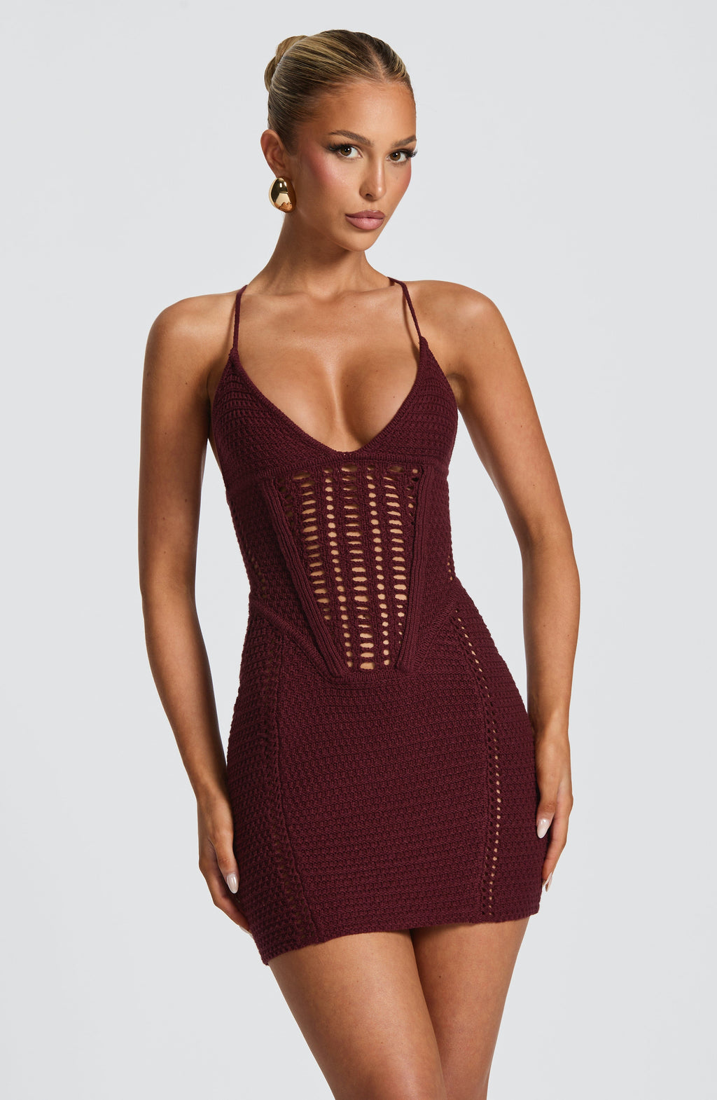 Flourenne Xandra Mini Dress in Cherry Lacquer