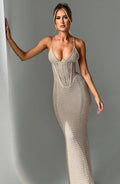 Flourenne Xanthia Maxi Dress in Beige