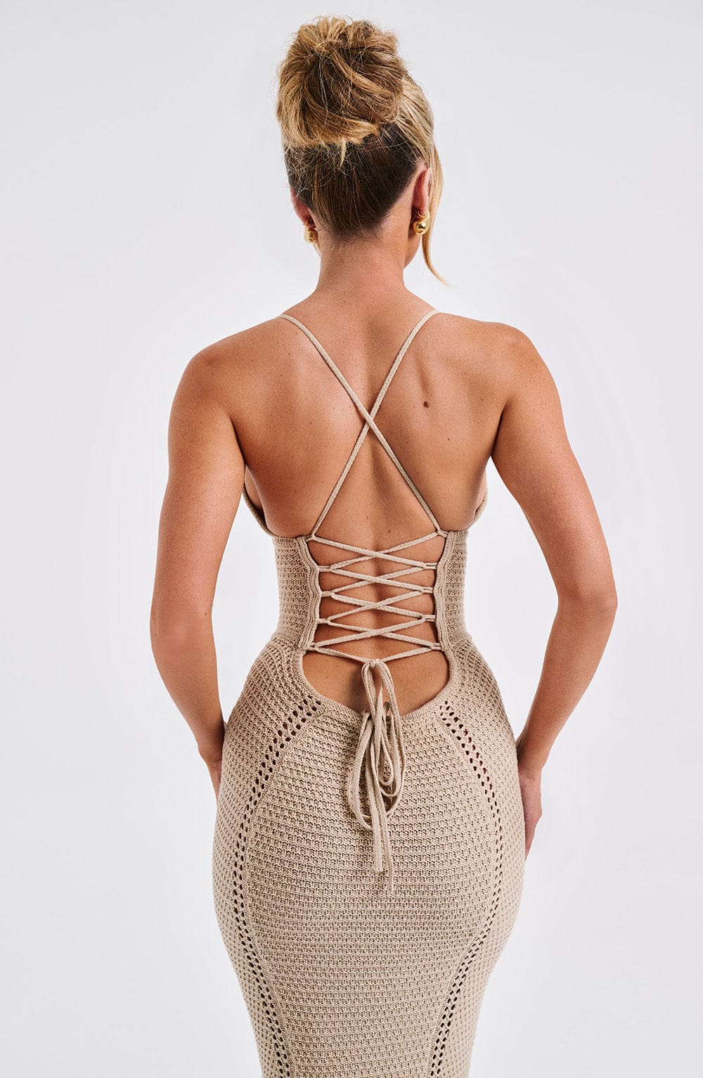 Flourenne Xanthia Maxi Dress in Beige