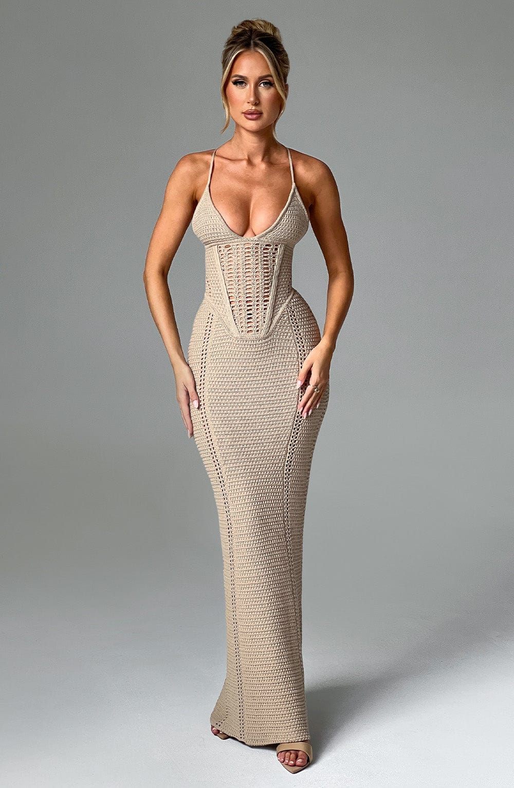 Flourenne Xanthia Maxi Dress in Beige