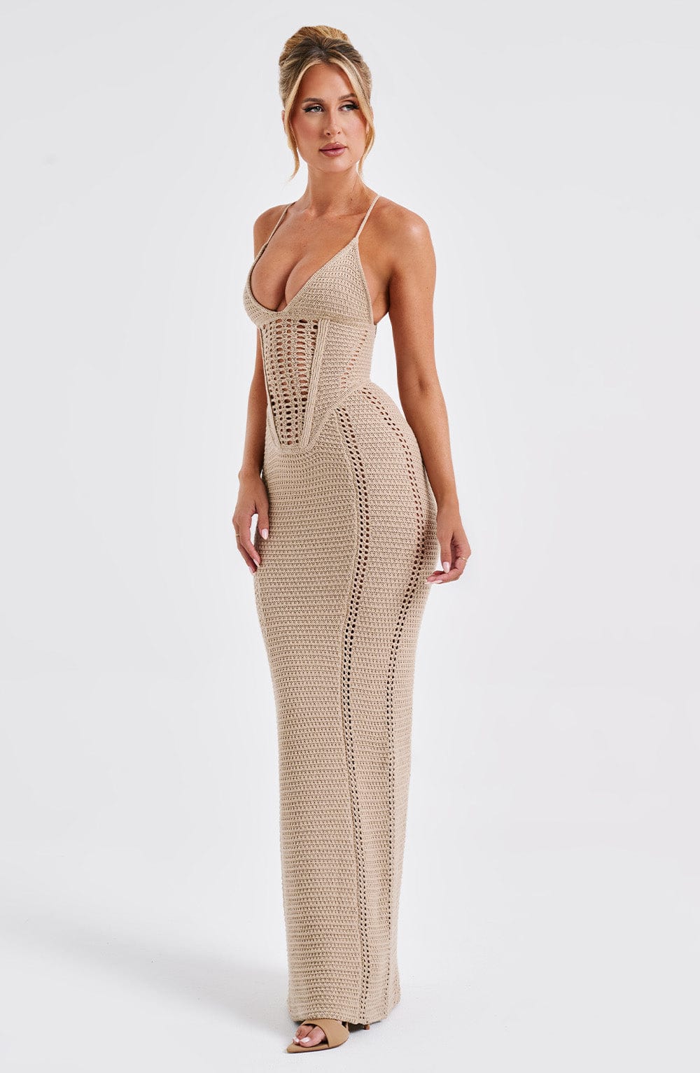 Flourenne Xanthia Maxi Dress in Beige