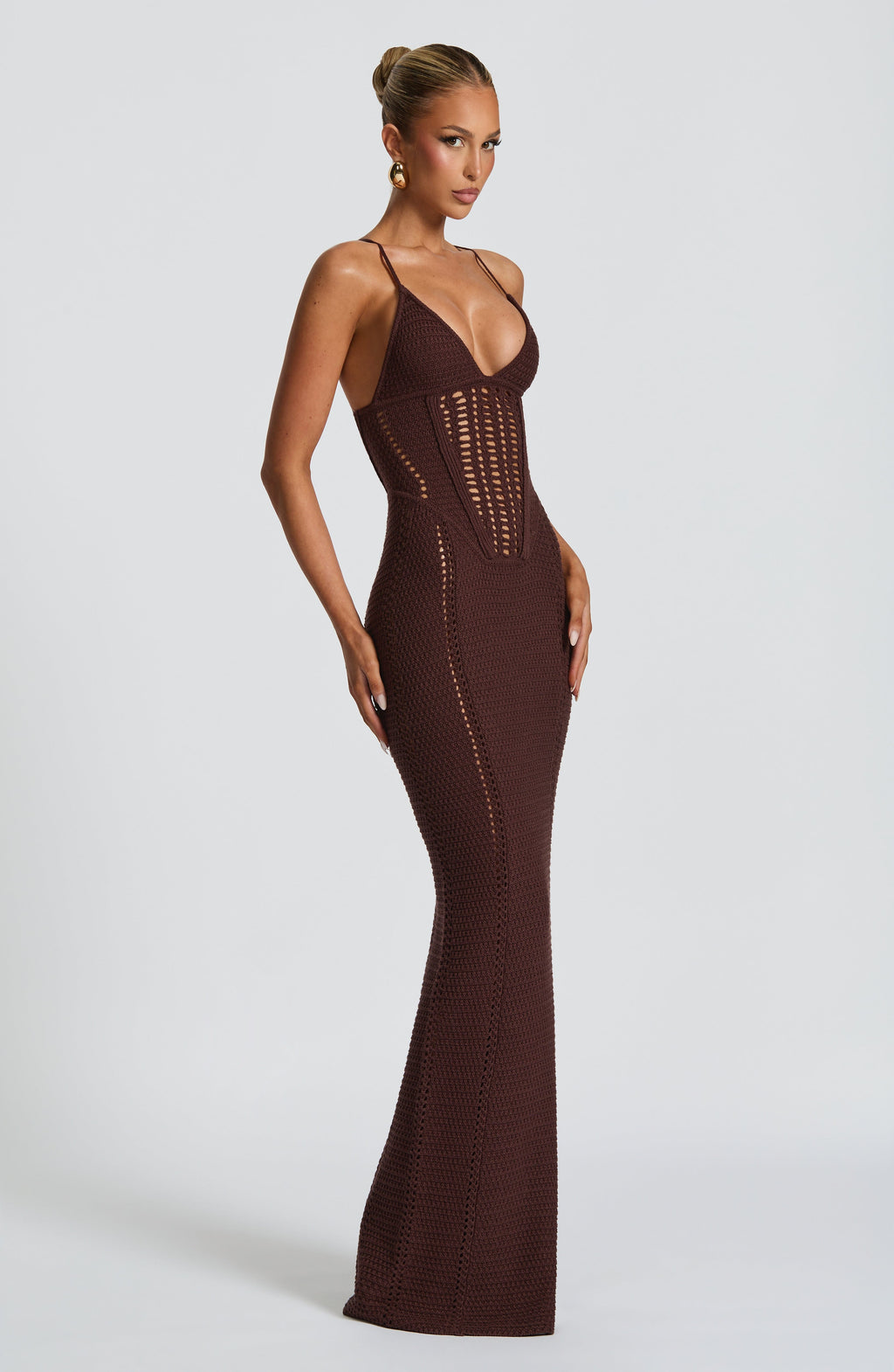 Flourenne Xanthia Maxi Dress in Plum Brown