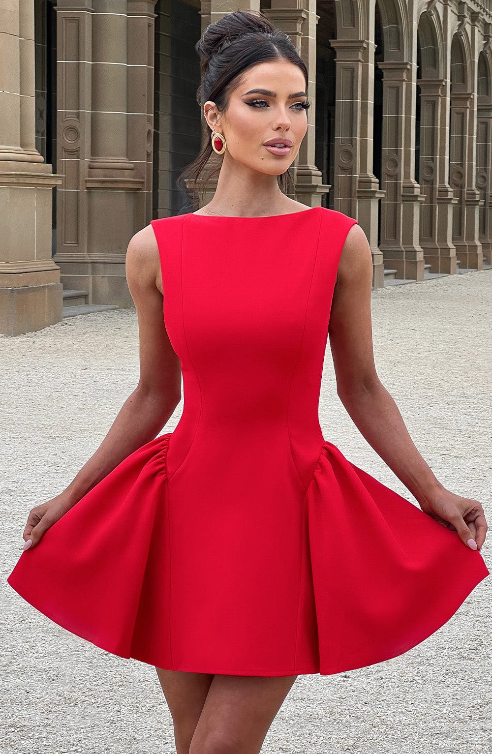 Flourenne Yalena Mini Dress in Red