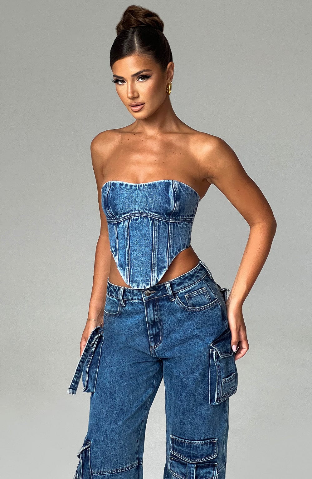 Flourenne Yasira Corset in Dark Wash