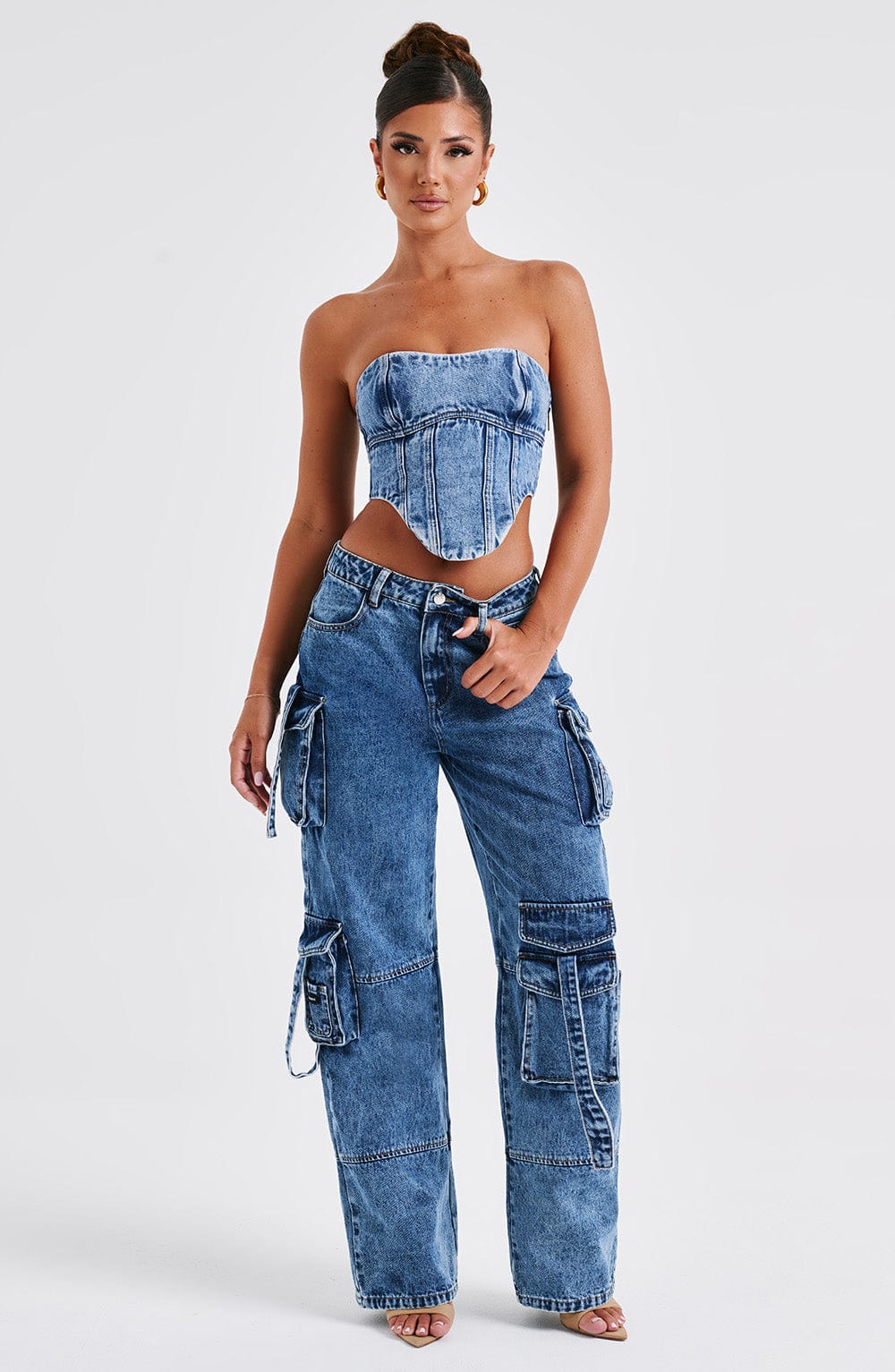 Flourenne Yasira Corset in Dark Wash