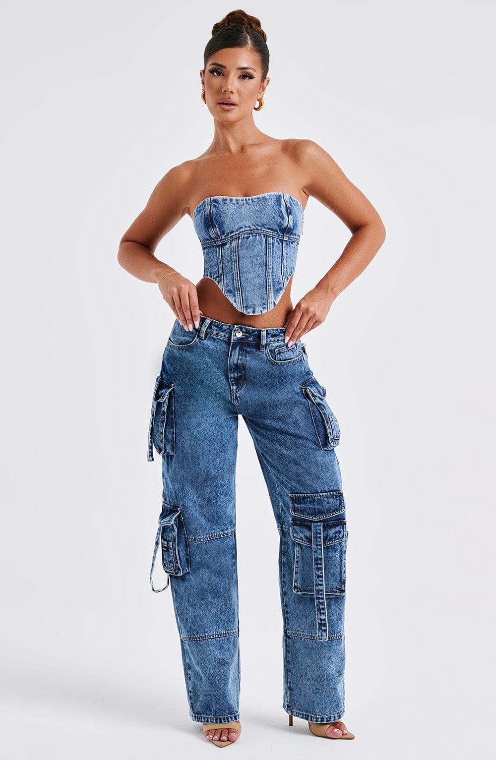 Flourenne Yasira Corset in Dark Wash