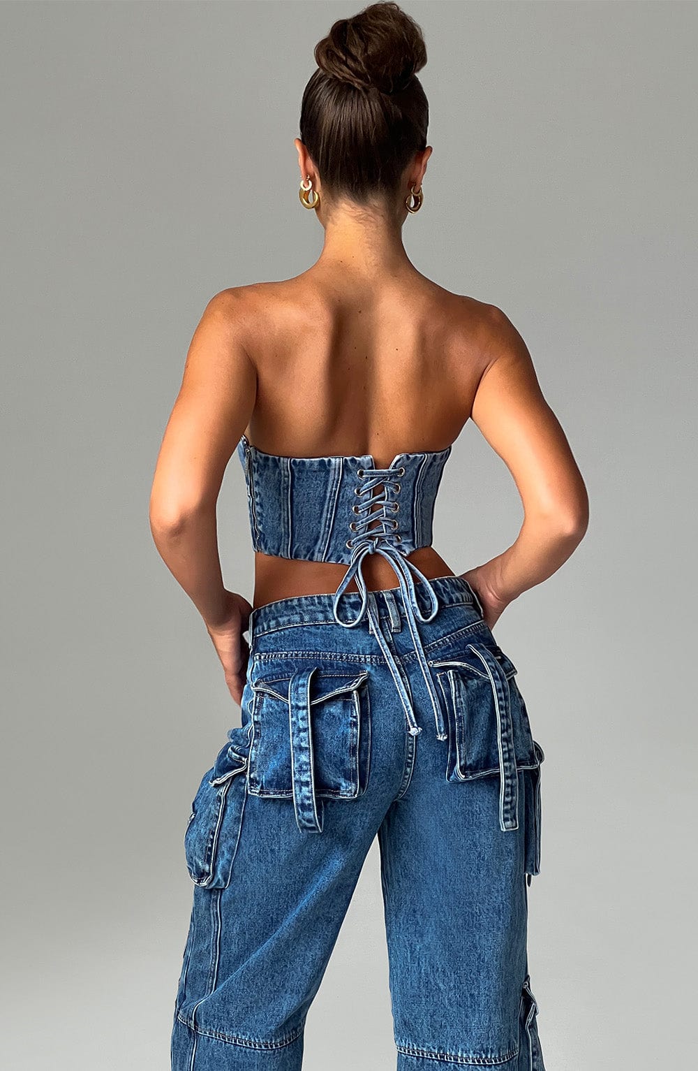 Flourenne Yasira Corset in Dark Wash