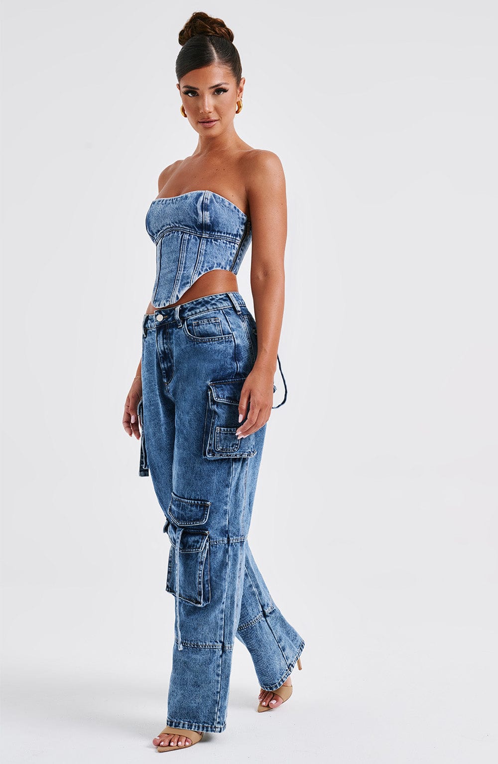 Flourenne Yasira Corset in Dark Wash