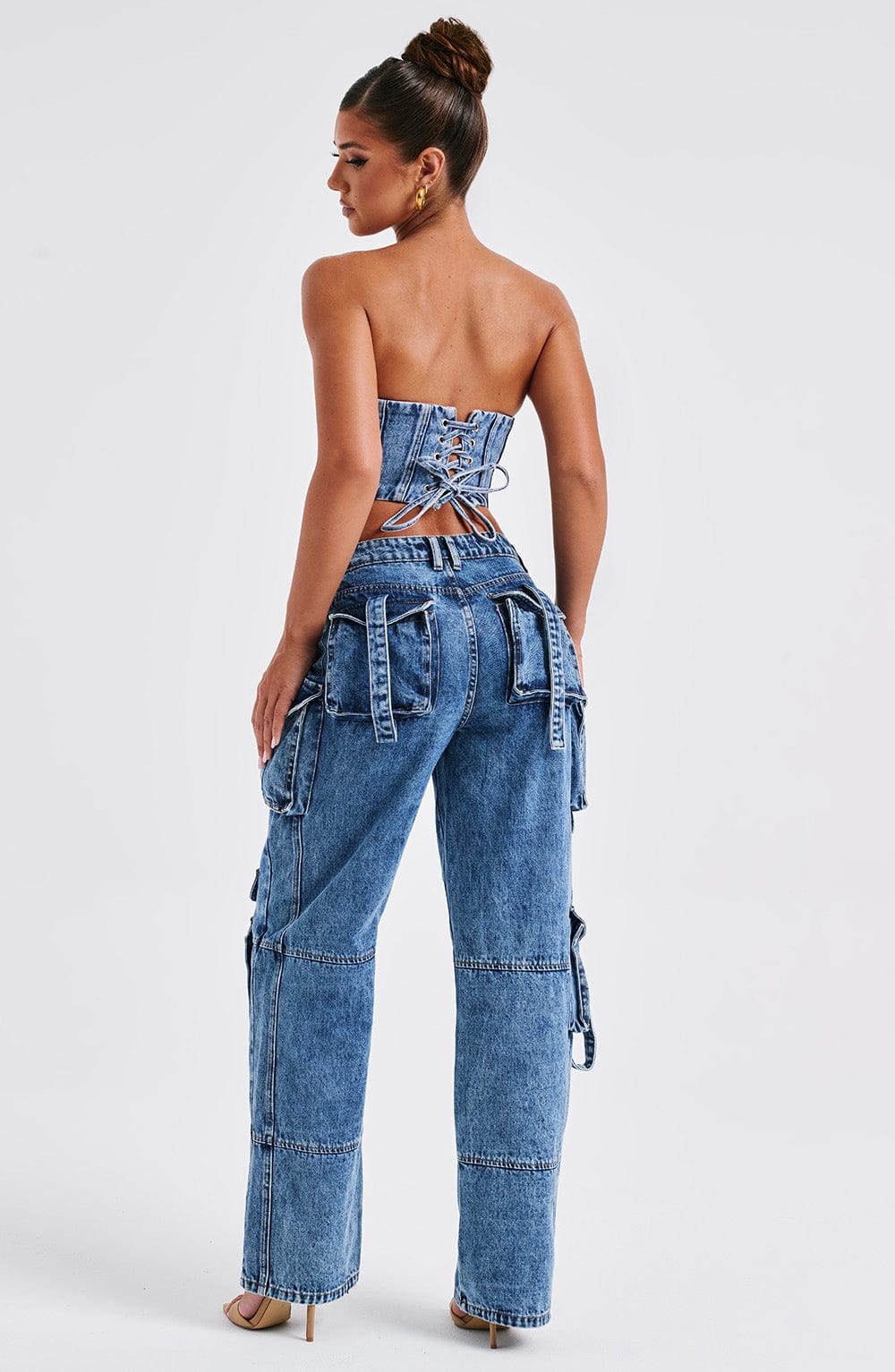 Flourenne Yasira Corset in Dark Wash