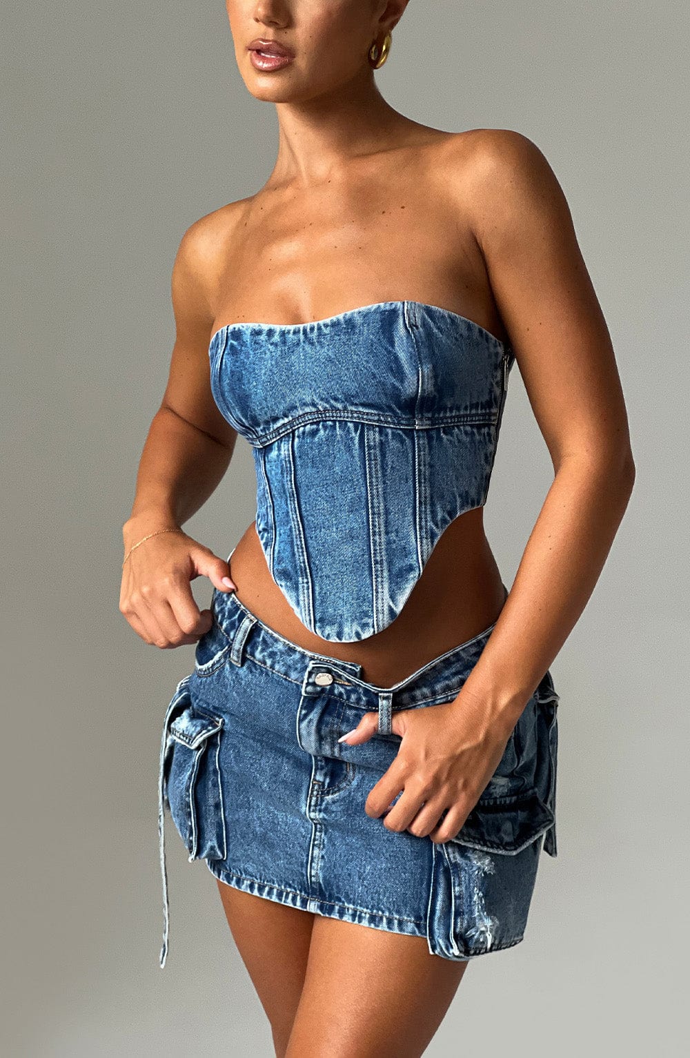 Flourenne Yasira Corset in Dark Wash