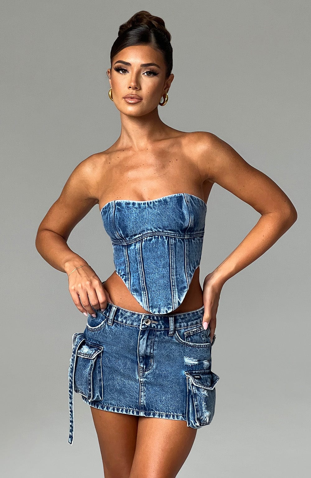 Flourenne Yasira Corset in Dark Wash