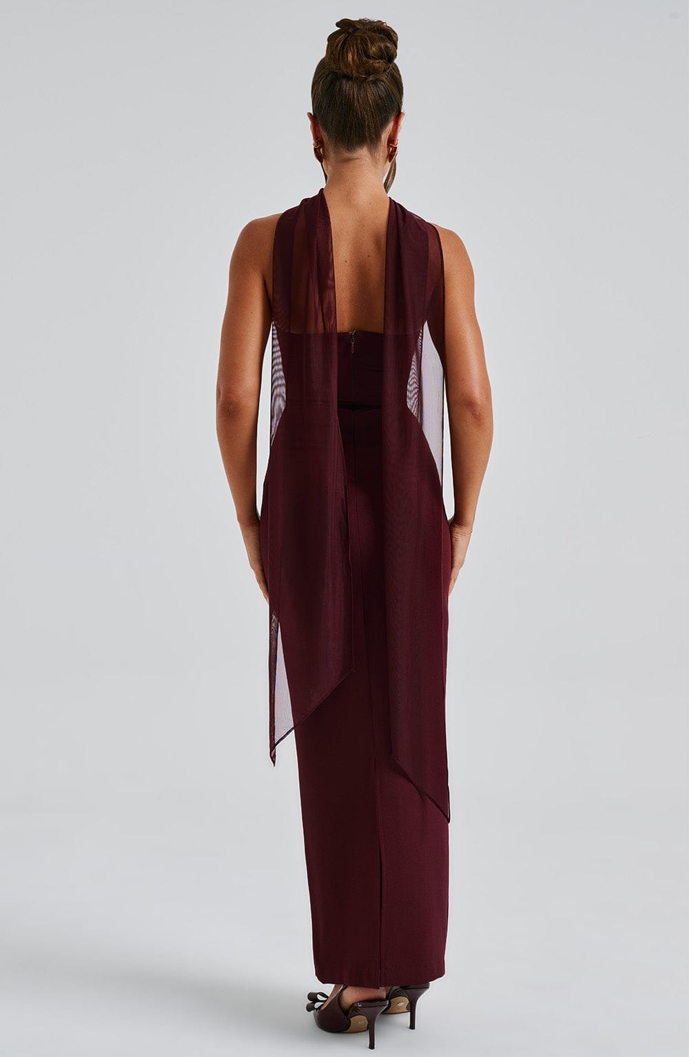 Flourenne Yuliana Maxi Dress in Cherry Lacquer