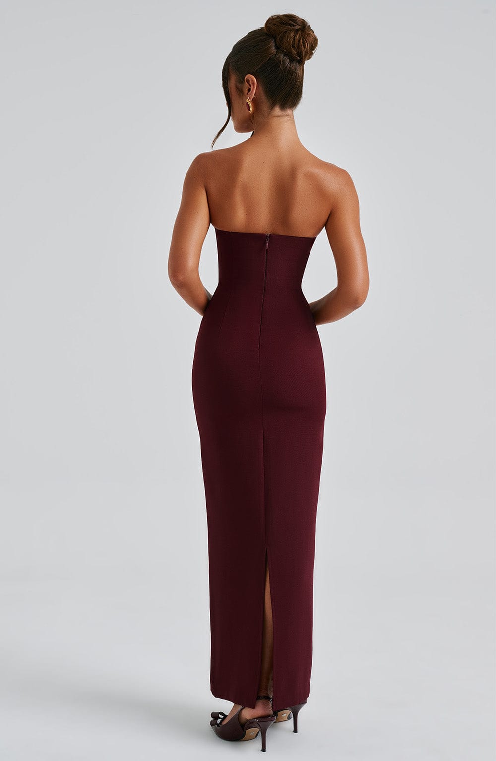 Flourenne Yuliana Maxi Dress in Cherry Lacquer