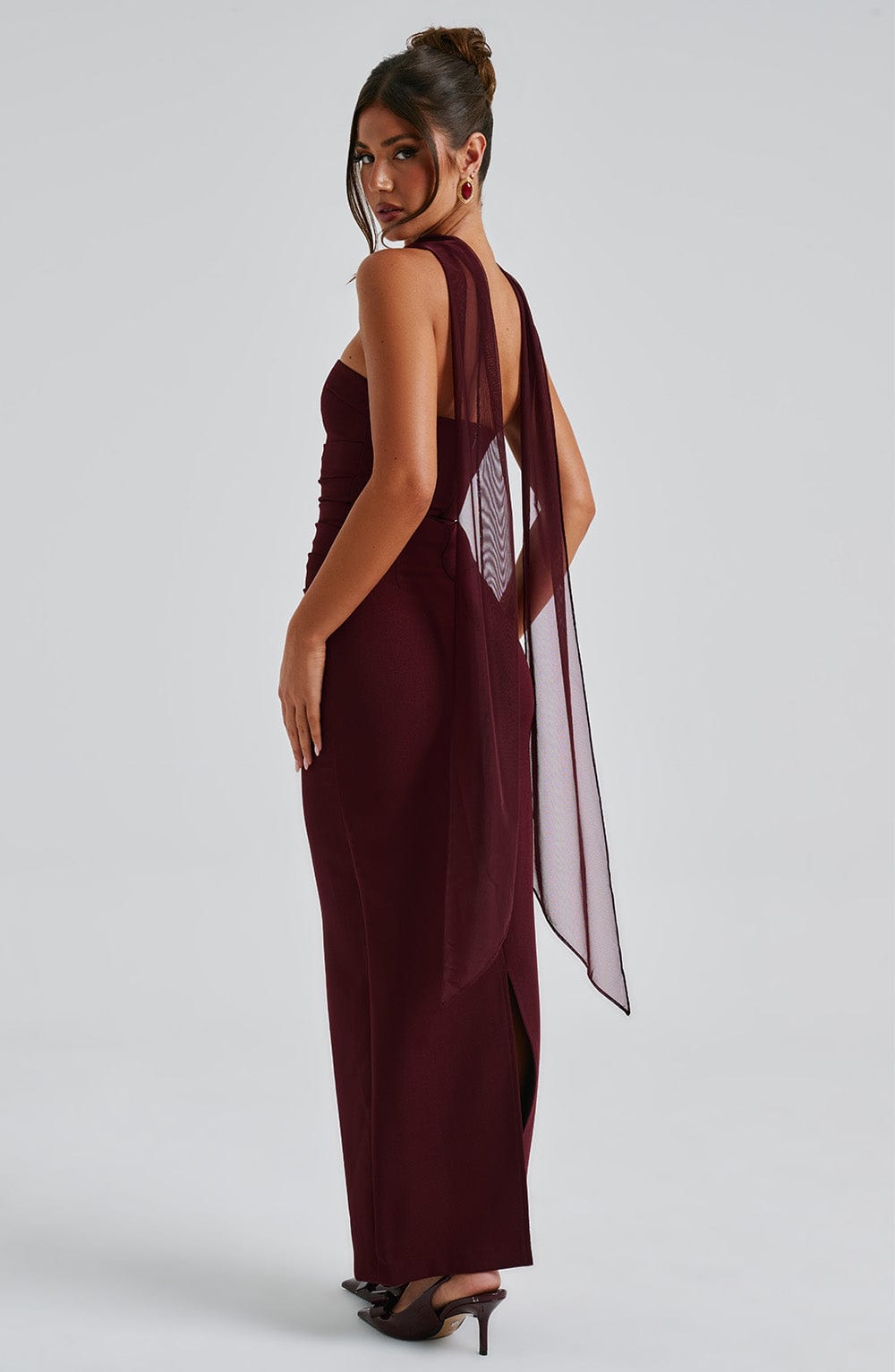 Flourenne Yuliana Maxi Dress in Cherry Lacquer