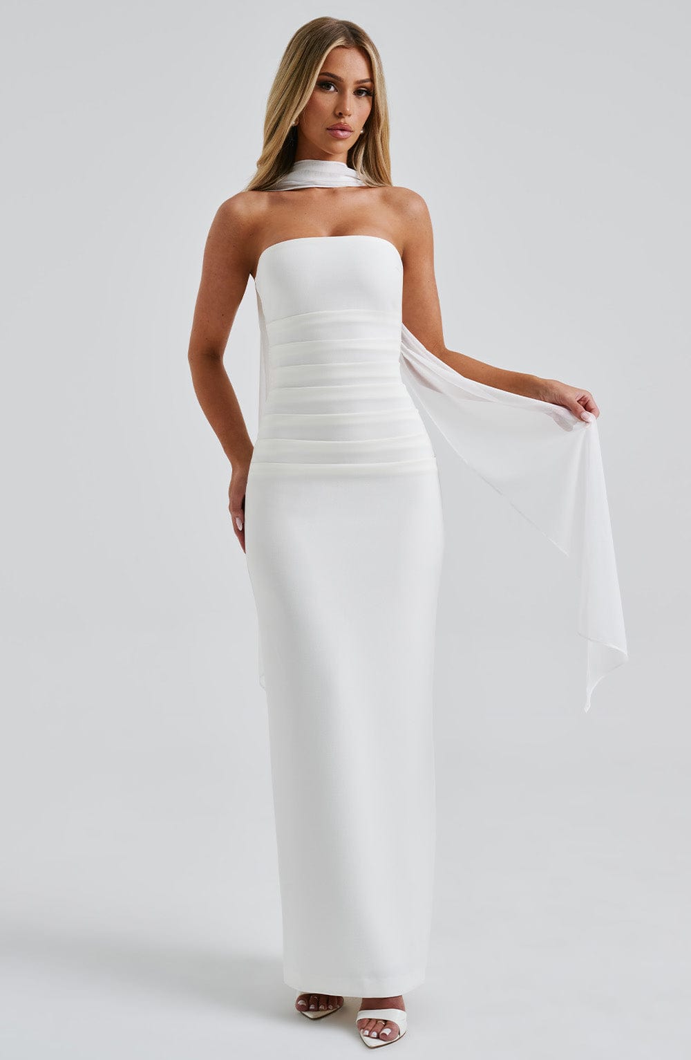 Flourenne Yuliana Maxi Dress in Ivory