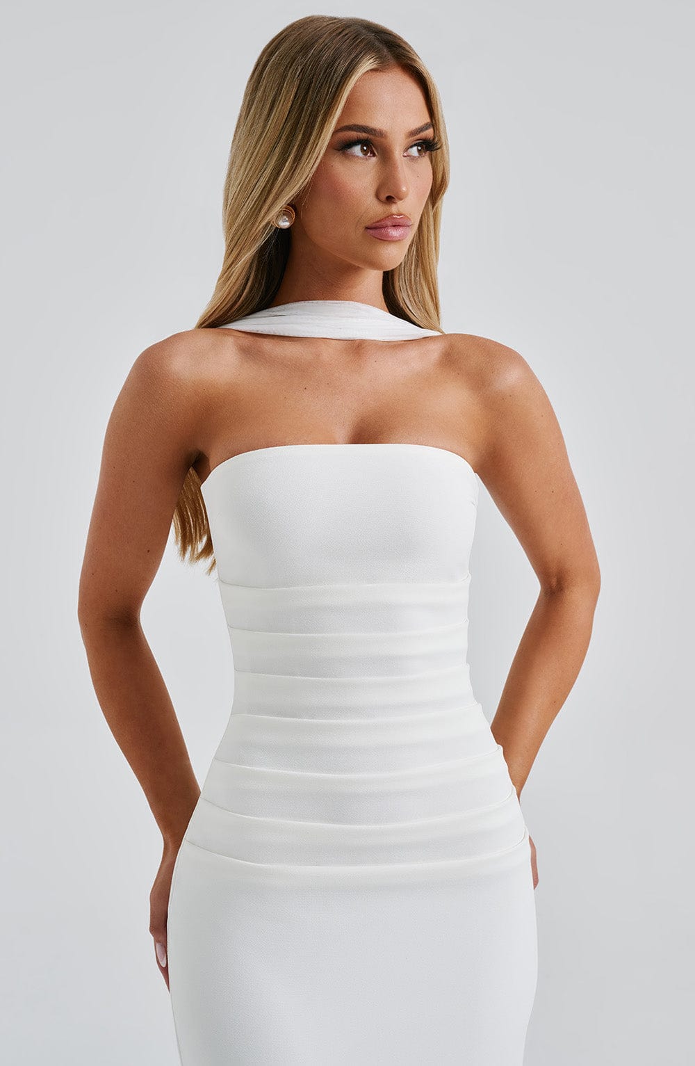 Flourenne Yuliana Maxi Dress in Ivory