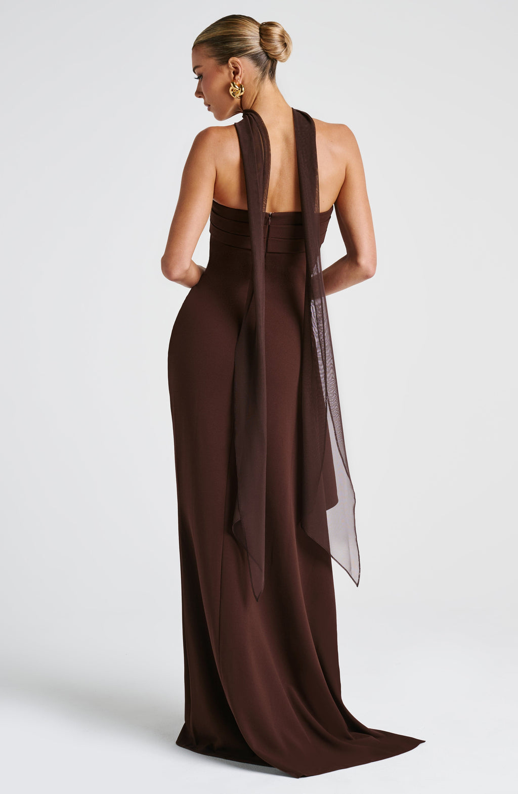 Flourenne Zafina Maxi Dress in Plum Brown