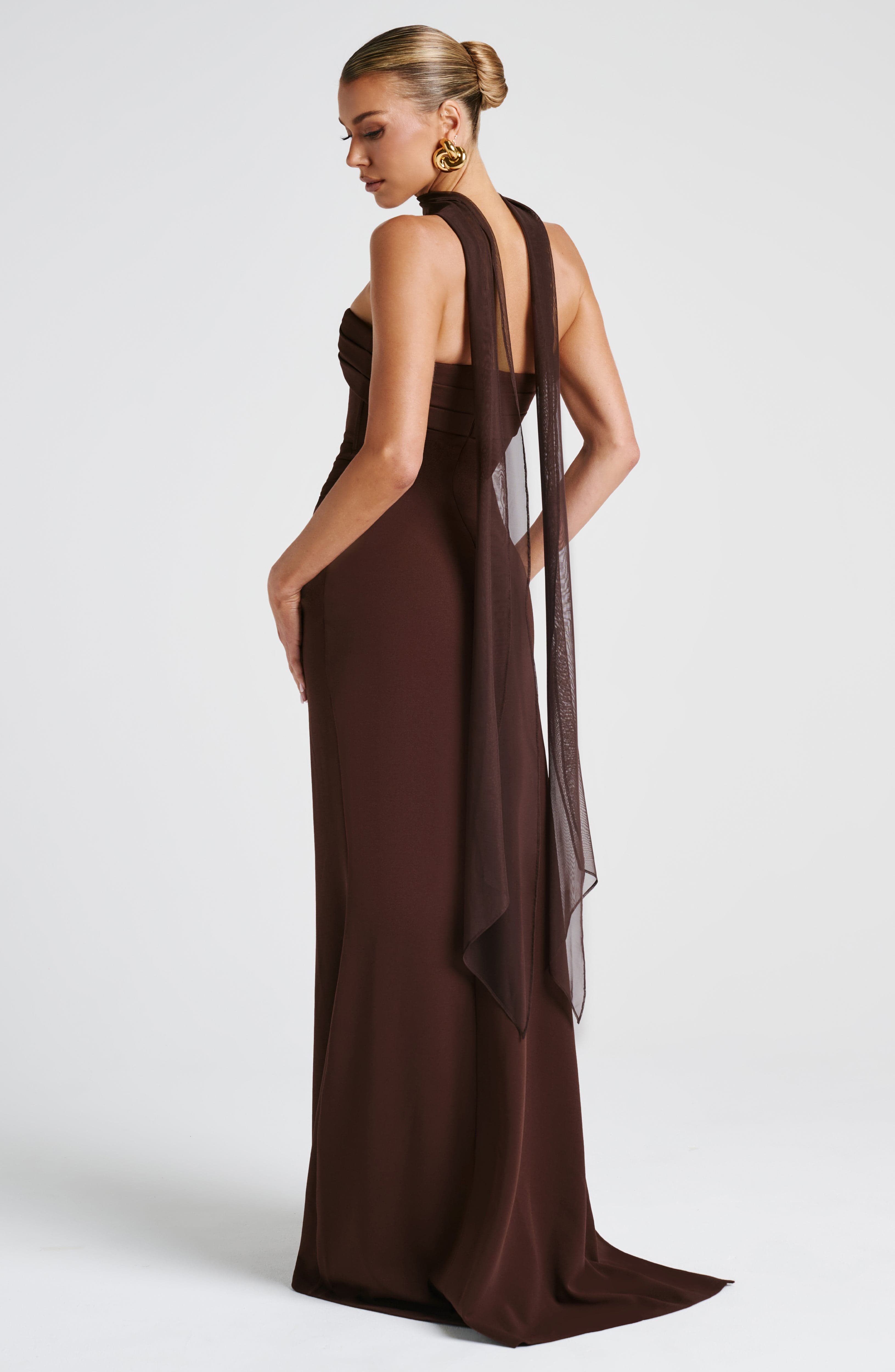 Flourenne Zafina Maxi Dress in Plum Brown