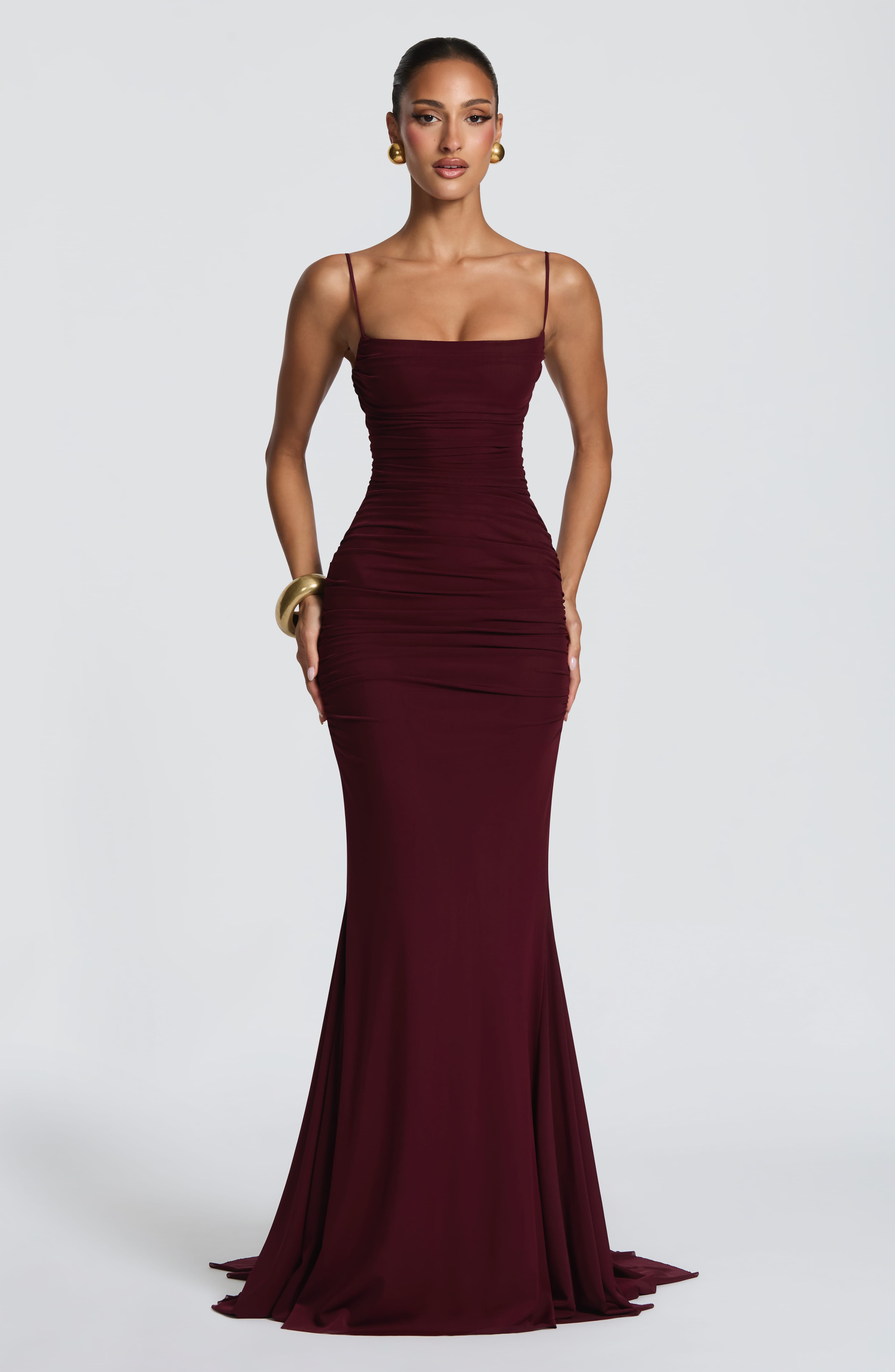 Flourenne Zarina Gown in Cherry Lacquer