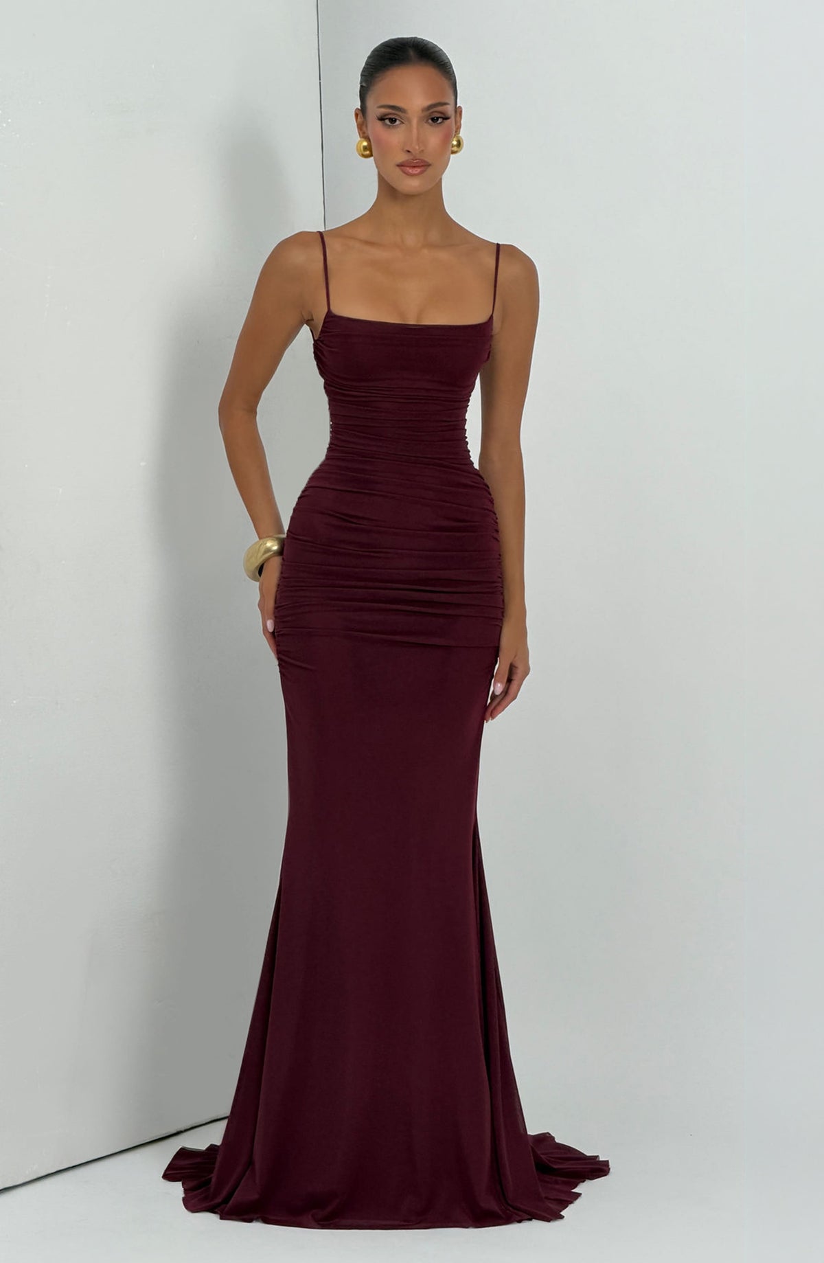 Flourenne Zarina Gown in Cherry Lacquer