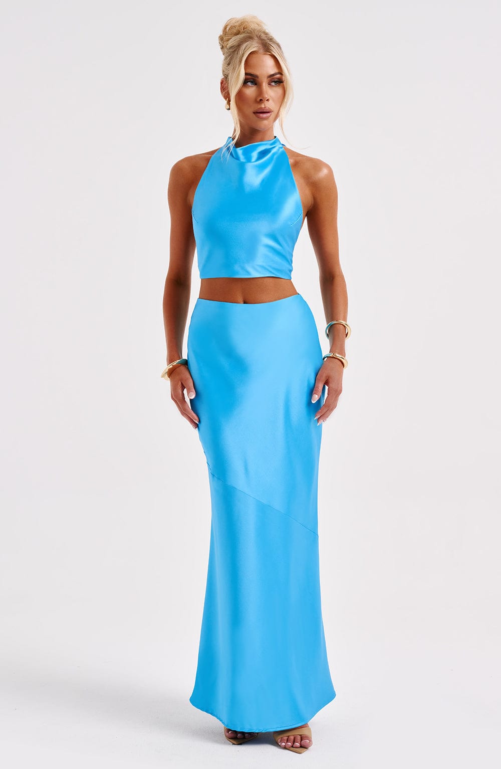 Flourenne Zaylia Maxi Skirt in Blue