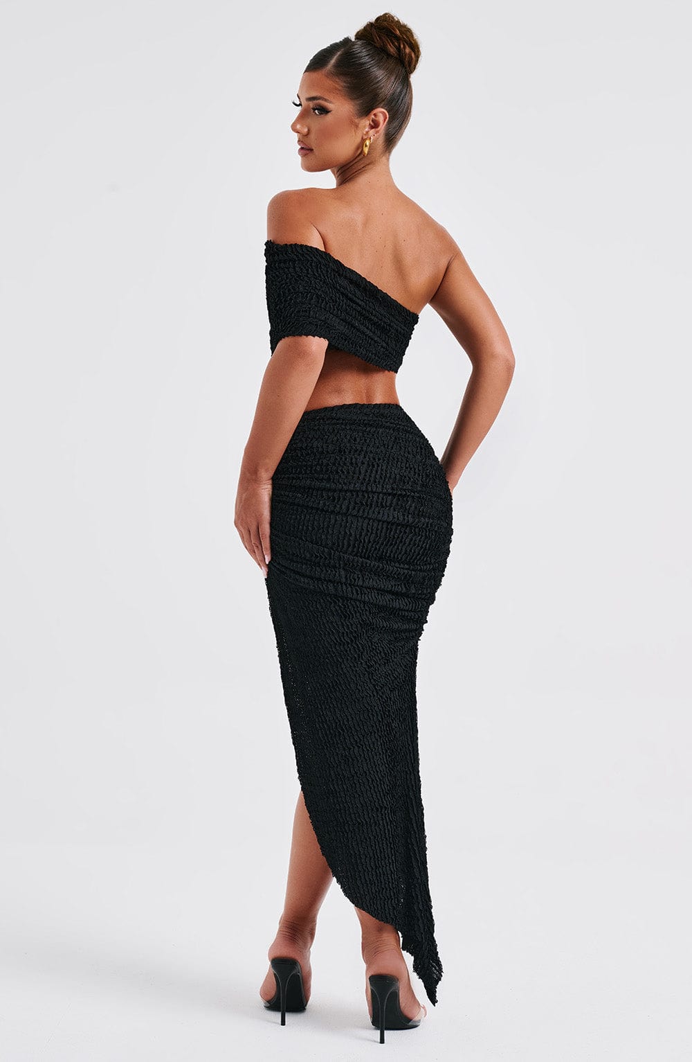 Flourenne Zinnia Midi Skirt in Black