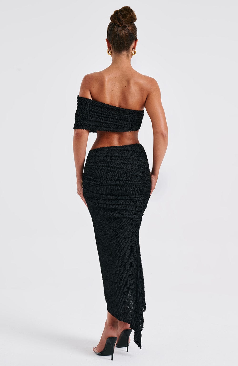 Flourenne Zinnia Midi Skirt in Black