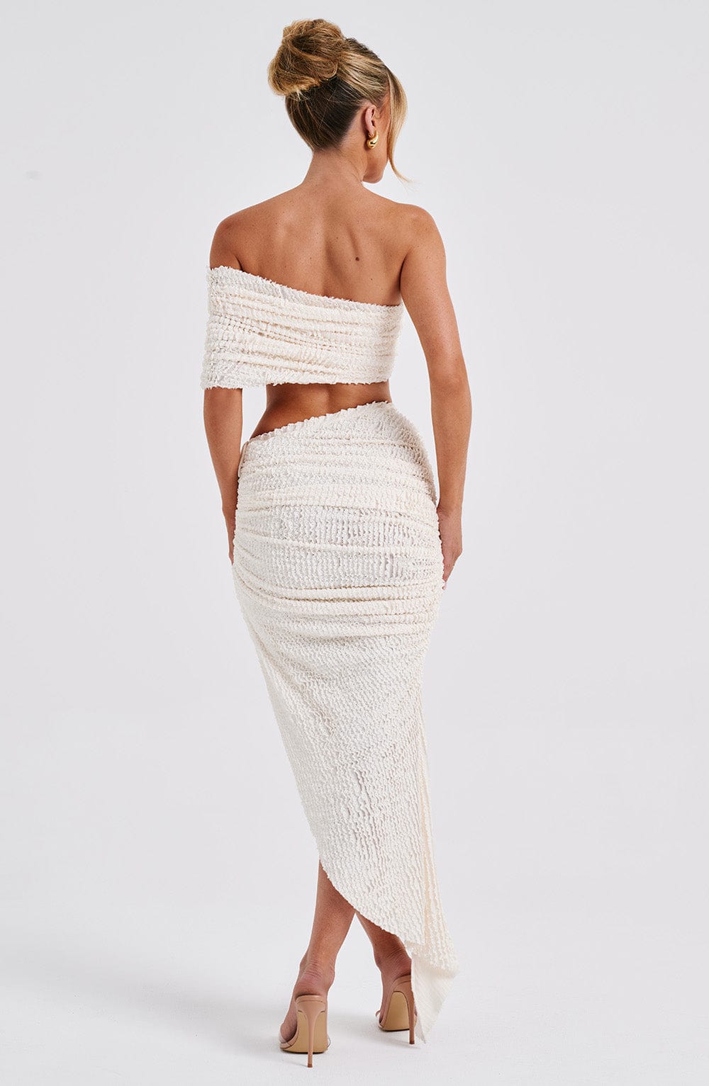 Flourenne Zinnia Midi Skirt in Ivory