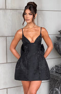 Flourenne Zoelle Mini Dress in Black